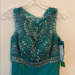 Teal prom dress
